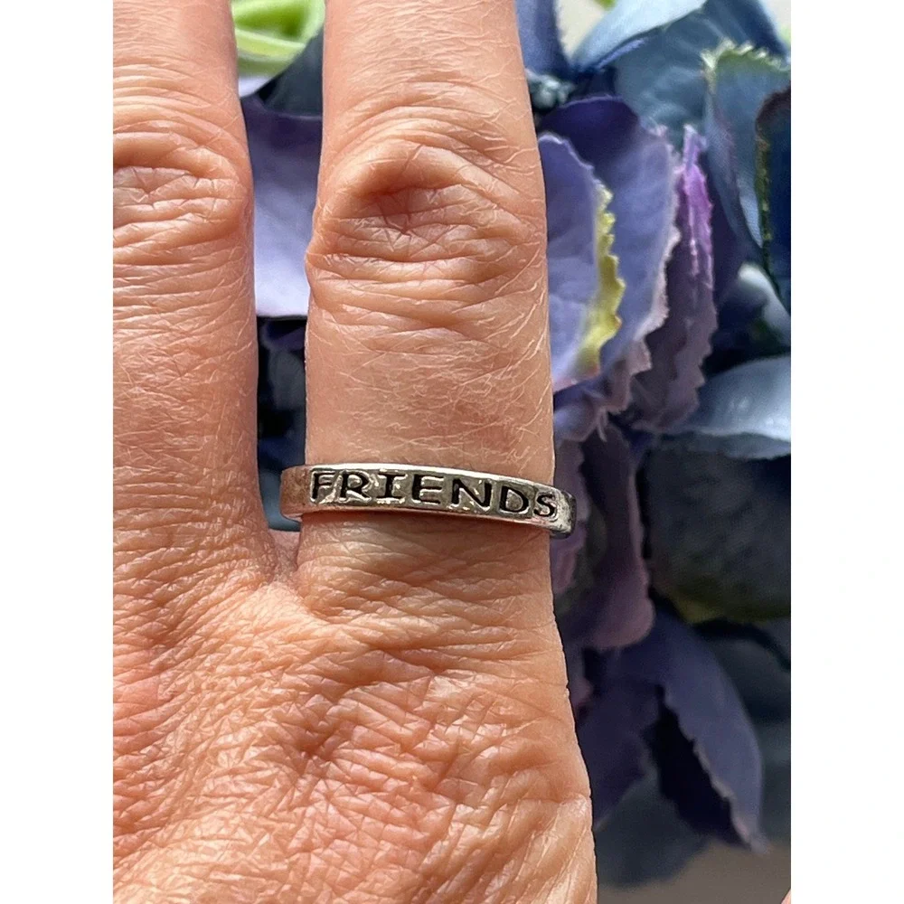 Best Friends Forever Ring Silver Tone Band Ring Size‎ 8 Friendship Jewelry